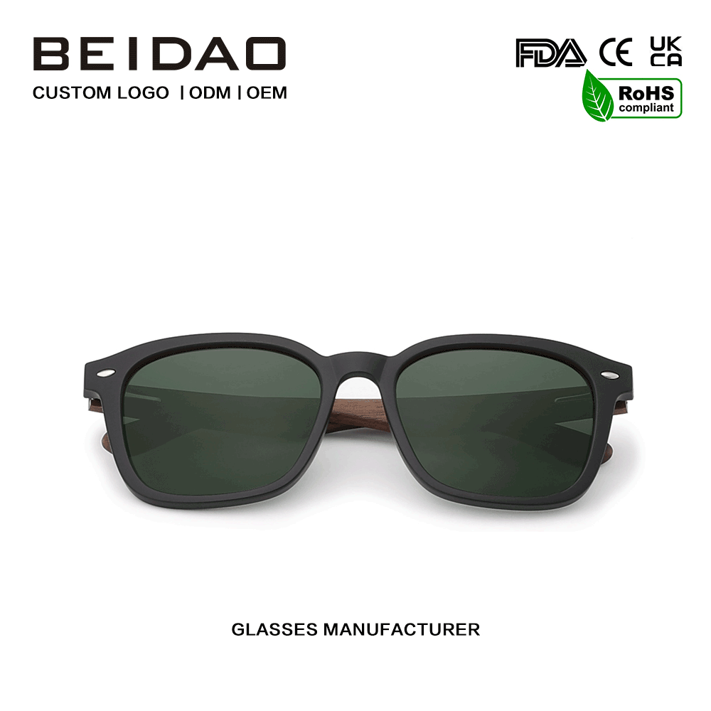 Modako Wlanut Wooden TR90 Frame Polarized Eguzkitako betaurrekoak