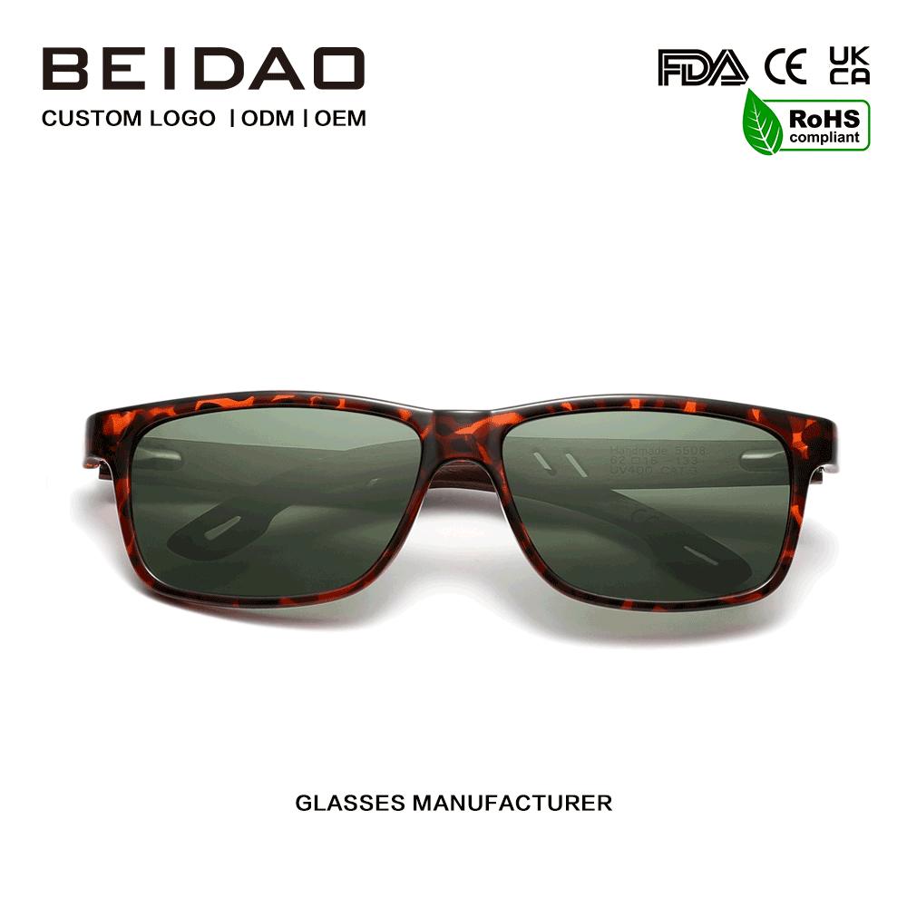 Unisex Walnut TR90 Frame Polarizatutako Eguzkitako Betaurrekoak Gidatzeko