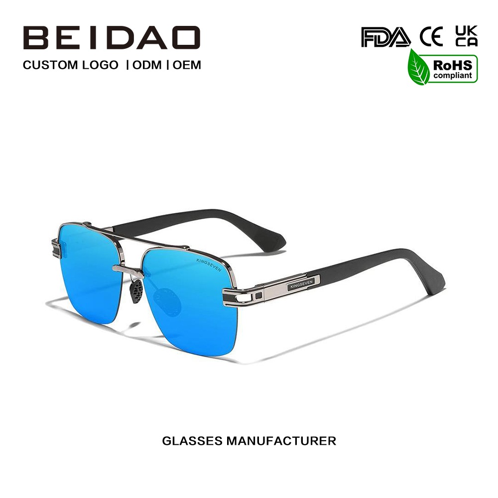 Gizonentzako luxuzko eguzkitako betaurreko polarizatu retro koloretsuak